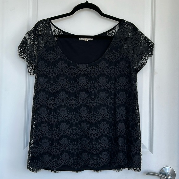 JOIE lined lace top - Picture 2 of 4